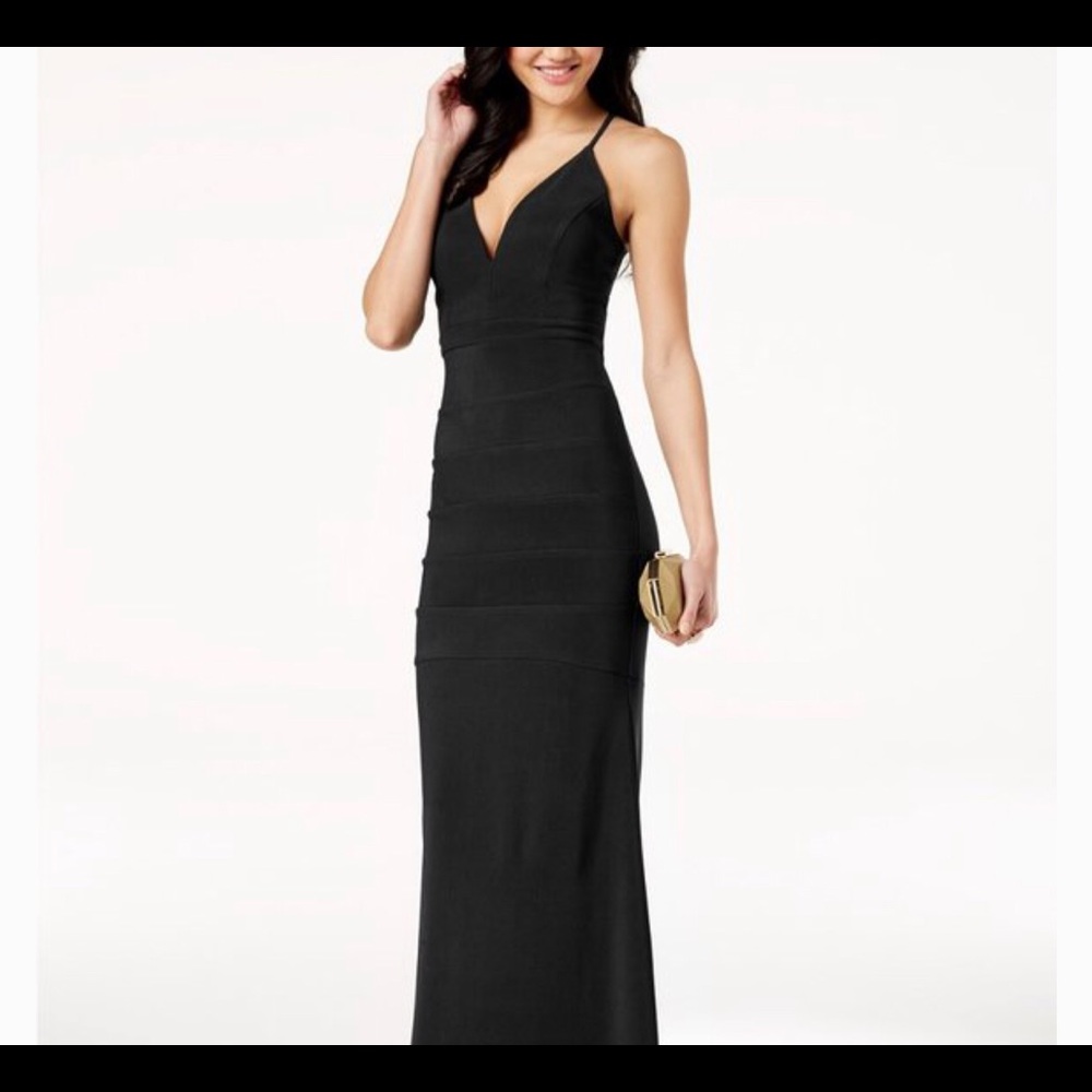 Emerald Sundae Black Maxi Dress with Lace Zip Back